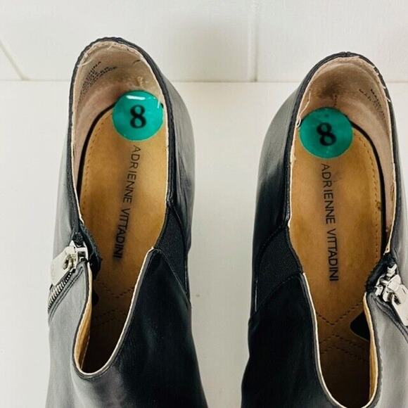 Adrienne Vittadini Midge Womens Size 8 Brown Side Zip Wedge Booties Shoes - Picture 8 of 16